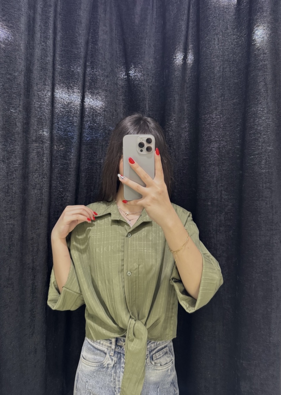 شومیز جلو گره ای طرح دار