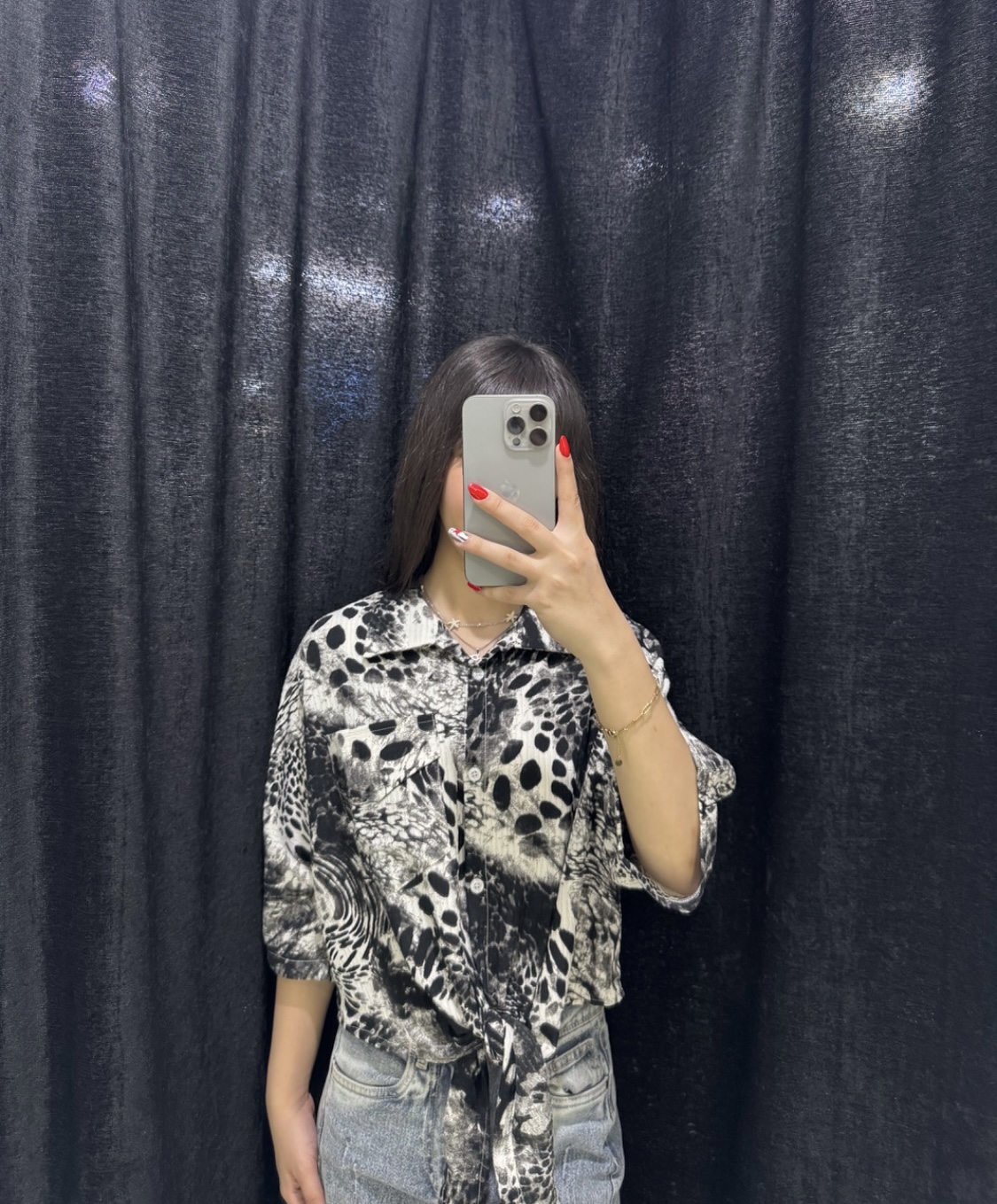 شومیز جلو گره ای آبرنگی